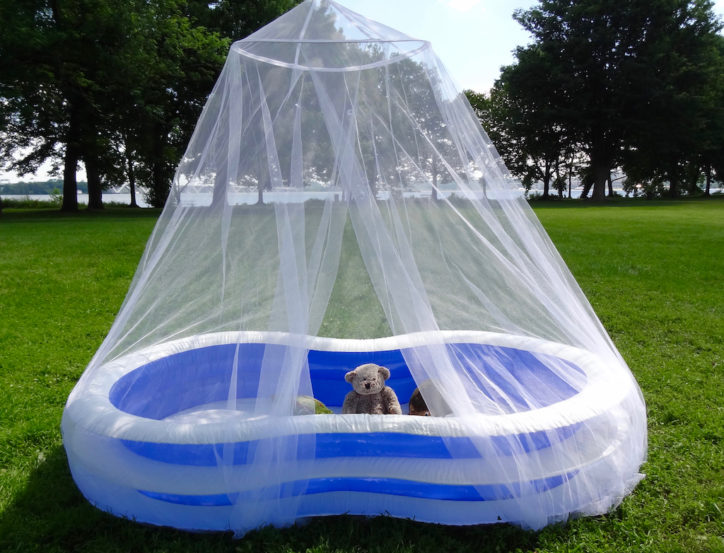 Use a Tedderfield King-California King Size Mosquito Net to cover any kiddie pool for bug free play time.