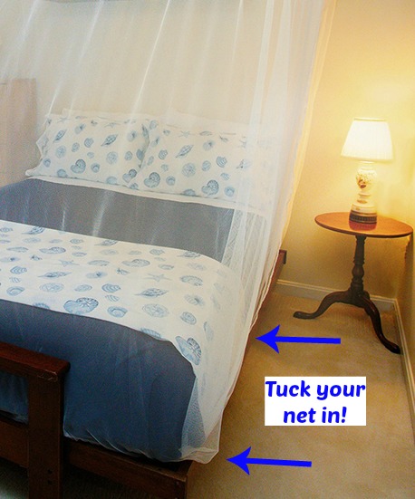 Tedderfield recommends tucking any mosquito net into the mattress to ensure no mosquitoes or other bugs can get inside.